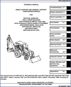john deere jd410 1992 technical manual, john deere manual, john deere deere