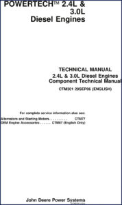 john deere powertech 2.4l 3.0l 2006 technical manual, john deere manual, john deere deere