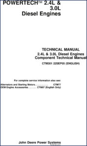john deere powertech 2.4l, powertech 3.0l 2005 technical, john deere manual, john deere deere