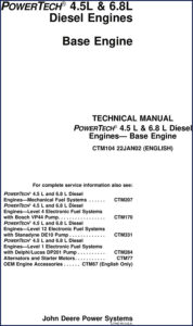 john deere powertech 4.5l & 6.8l 2002 technical, john deere manual, john deere deere