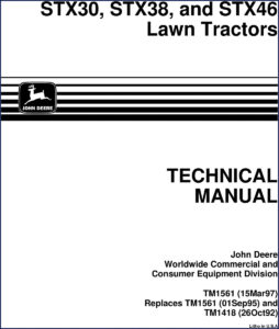 john deere stx30, stx38, stx46 1997 technical manual, john deere manual, john deere deere