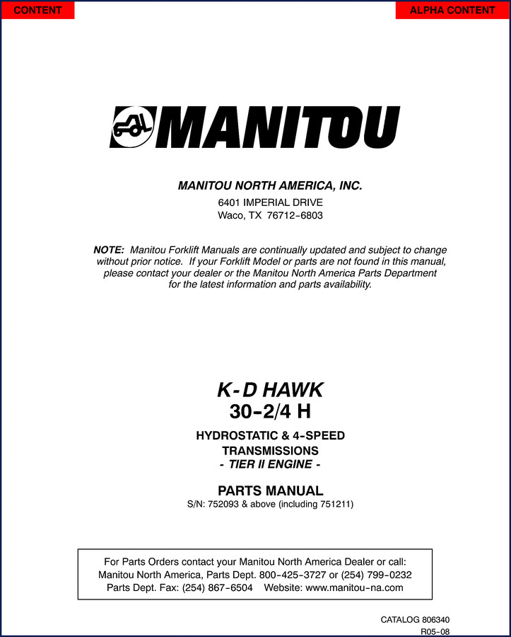 k, k-d manitou manual