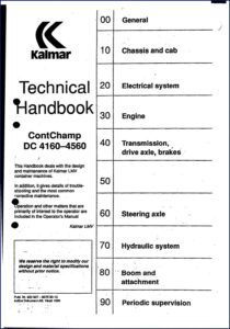 kalmar dc 4160, 4560 1990 technical manual, kalmar manual, kalmar dc