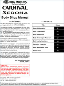 kia motors carnival, sedona 2005 workshop manual, kia motors workshop manual, kia motors motors