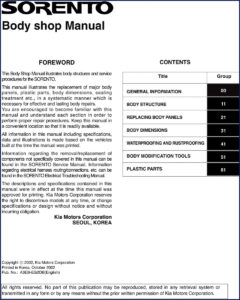 kia sorento 2002 workshop manual, kia workshop manual, kia sorento