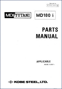 kobe steel md180 parts catalog, kobe steel parts catalog, kobe steel steel