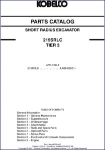 fiat kobelco 215srlc 2007 parts catalog, fiat kobelco parts catalog, fiat kobelco kobelco