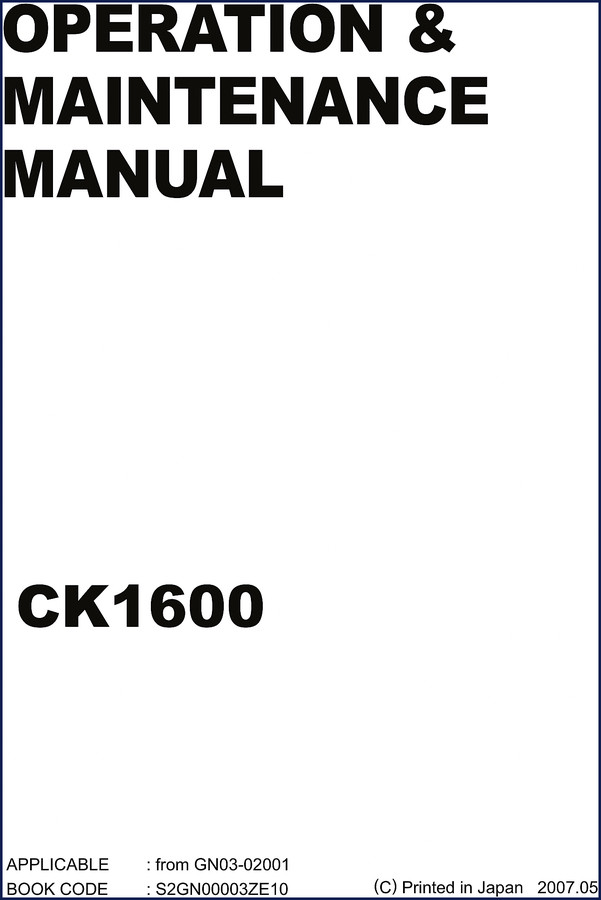new holland kobelco ck1600 2007 operators manual, new holland kobelco manual, new holland kobelco holland