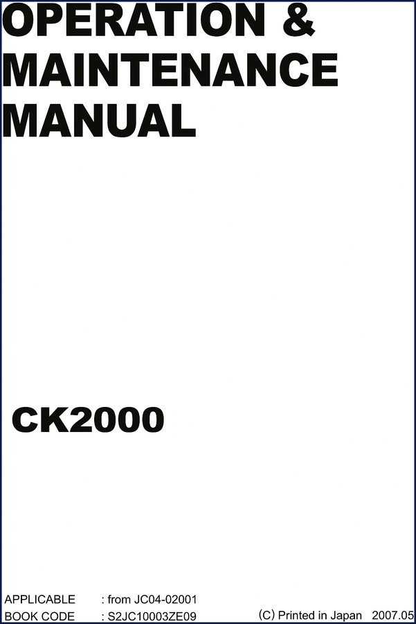 fiat kobelco ck2000 2007 operators manual, fiat kobelco manual, fiat kobelco kobelco