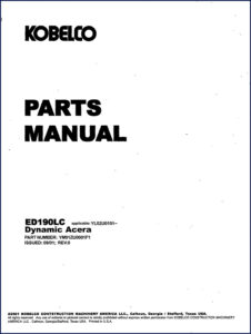 fiat kobelco ed190lc 2001 parts catalog, fiat kobelco parts catalog, fiat kobelco kobelco