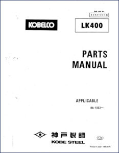 kobelco steel lk400 1988 parts catalog, kobelco steel parts catalog, kobelco steel steel