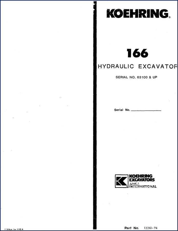 koehring 166 1974 parts catalog, koehring parts catalog, koehring 166