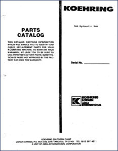 koehring 366 hydraulic hoe parts catalog, koehring parts catalog, koehring 366