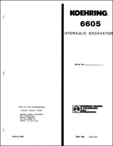koehring 6605 parts catalog, koehring parts catalog, koehring 6605