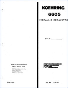 koehring 6605 1987 parts catalog, koehring parts catalog, koehring 6605