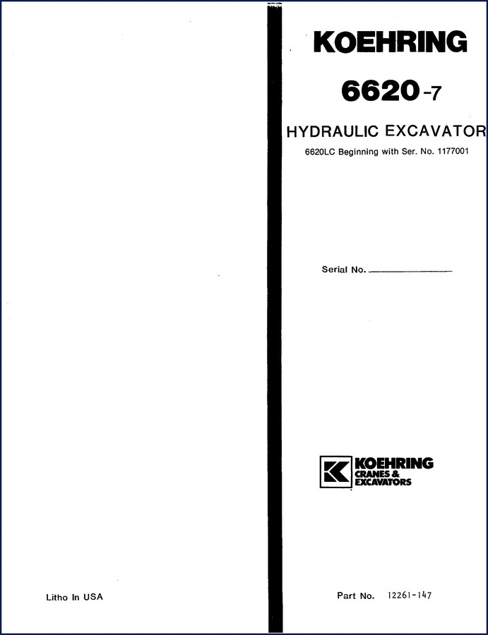 koehring 6620, koehring manual