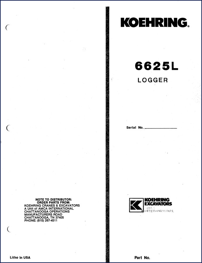 koehring 6625l 1985 parts catalog, koehring parts catalog, koehring 6625l