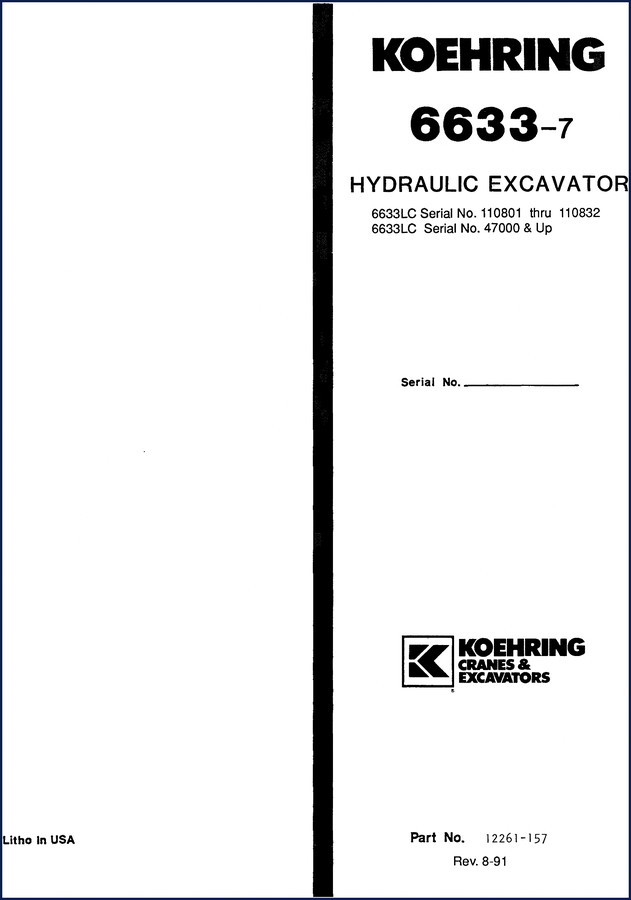 koehring 6633, koehring manual
