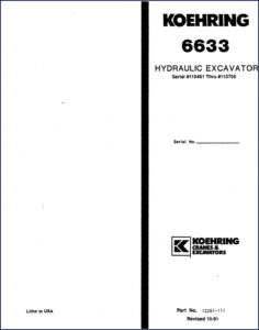 koehring 6633 1991 parts catalog, koehring parts catalog, koehring 6633