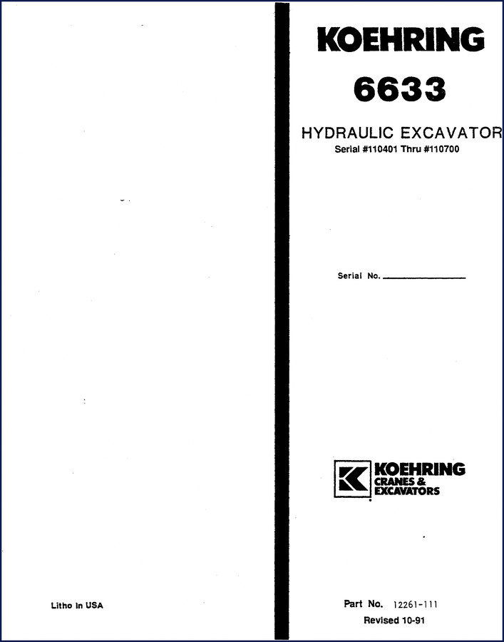 koehring 6633 1991 parts catalog, koehring parts catalog, koehring 6633