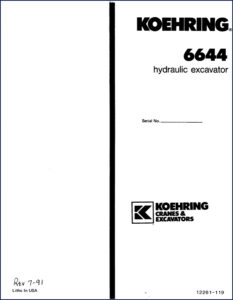 koehring 6644 parts catalog, koehring parts catalog, koehring 6644