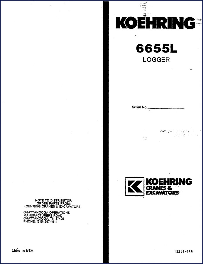 koehring 6655l, 6644l 1988 parts catalog, koehring parts catalog, koehring 6655l,