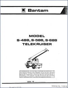 koehring bantam s488, s588, s688 parts catalog, koehring bantam parts catalog, koehring bantam bantam