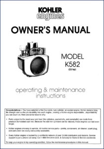 kohler k582 user manual, kohler manual, kohler k582