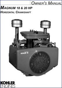 kohler magnum 18, magnum 20 operators manual, kohler manual, kohler magnum