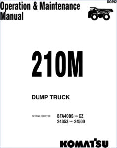 komatsu 210m operators manual, komatsu manual, komatsu 210m