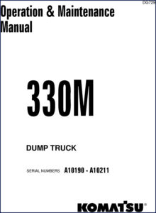 komatsu 330m operators manual, komatsu manual, komatsu 330m