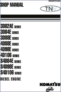 komatsu 4d88e 4d98e 3d82ae diesel engine workshop manual, komatsu workshop manual, komatsu 4d88e