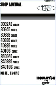 komatsu 4d88e 4d98e 3d82ae 3d84e 3d88e workshop manual, komatsu workshop manual, komatsu 4d88e