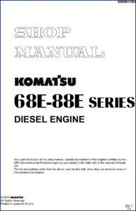 komatsu 68e, 88e 2003 workshop manual, komatsu workshop manual, komatsu 68e,