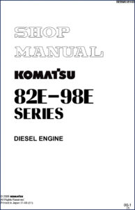 komatsu 82e, 98e 2008 workshop manual, komatsu workshop manual, komatsu 82e,