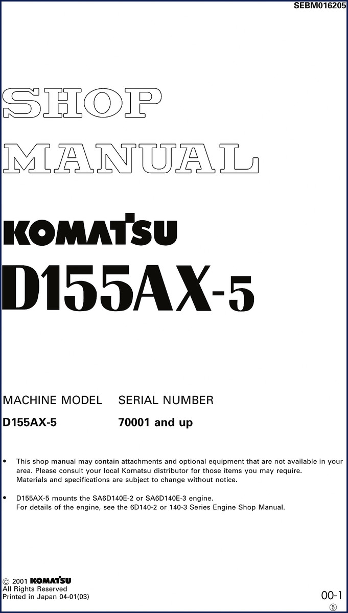 komatsu d155ax, komatsu manual