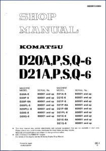komatsu d20a, komatsu manual