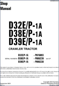komatsu d32e/p, komatsu manual