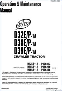 komatsu d32e/p, d38e/p, d39e/p 2000 service manual, komatsu service manual, komatsu d32e/p,