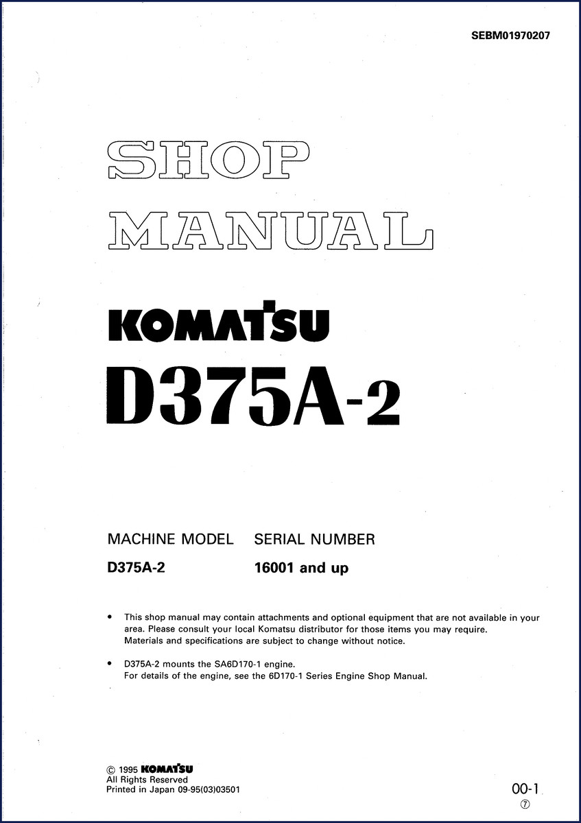 komatsu d375a, komatsu manual