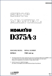 Komatsu D375A-3 1996 Workshop Manual – 781 Pages of Factory Specs – OEM Service Manual