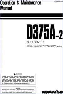 komatsu d375a operators manual, komatsu manual, komatsu d375a