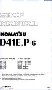 komatsu d41e, d41p 2005 workshop manual, komatsu workshop manual, komatsu d41e,