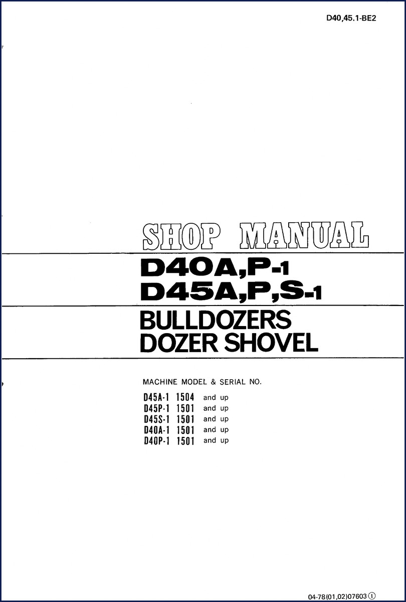 komatsu d45a, komatsu manual