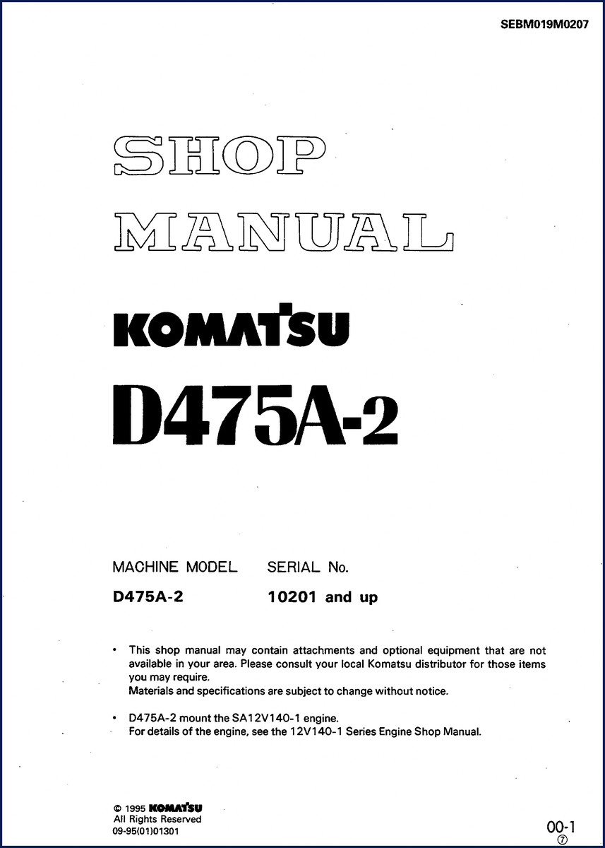 komatsu d475a, komatsu manual