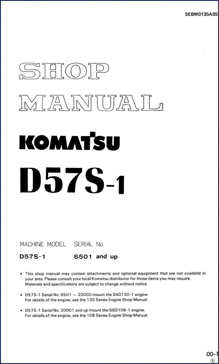 komatsu d57s, komatsu manual
