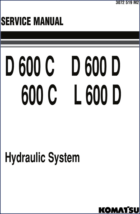 komatsu d600 c/d600 d/600 c/l600 d 1983 service, komatsu service manual, komatsu d600