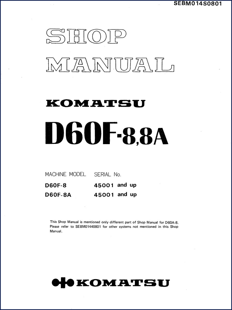 komatsu d60f, komatsu manual