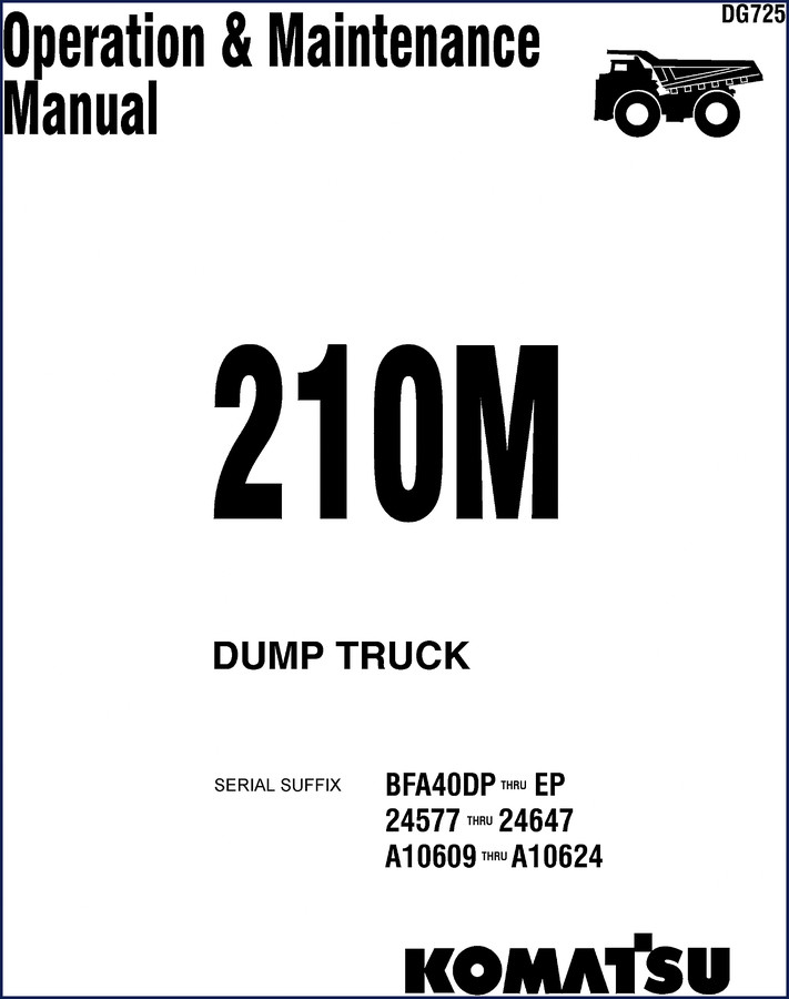 komatsu 210m, dg725 operators manual, komatsu manual, komatsu 210m,