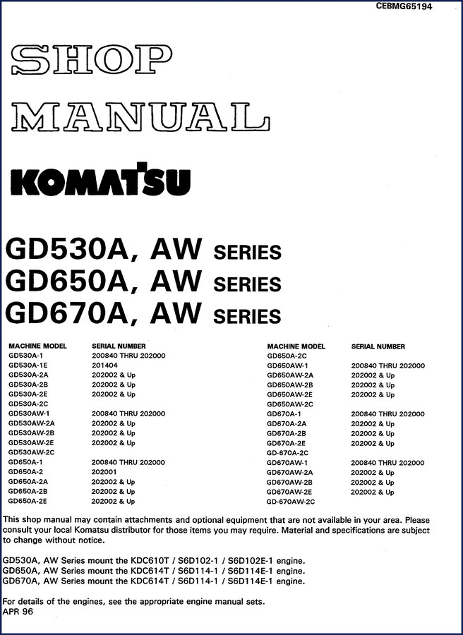 komatsu dresser gd530a gd650a gd670a 1996 workshop manual, komatsu dresser workshop manual, komatsu dresser dresser
